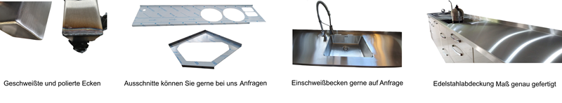 Edelstahl Küchenarbeitsplatten individuelle Fertigung